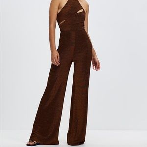 Sparkle brown and gold Runaway jumpsuit